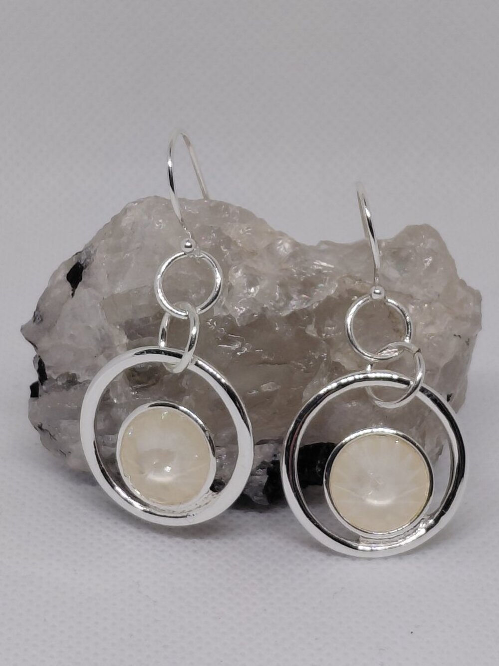 Artisan Handcrafted Swarovski Crystal Linen Ignite Earrings